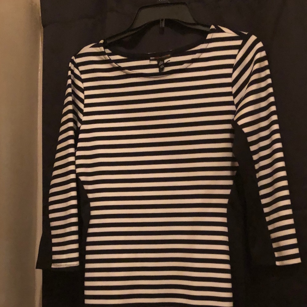 Long midi stripped black and white dress